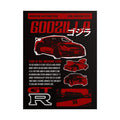 GODZILLA Nissan R35 GTR Poster