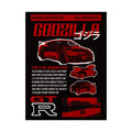 GODZILLA Nissan R35 GTR Poster
