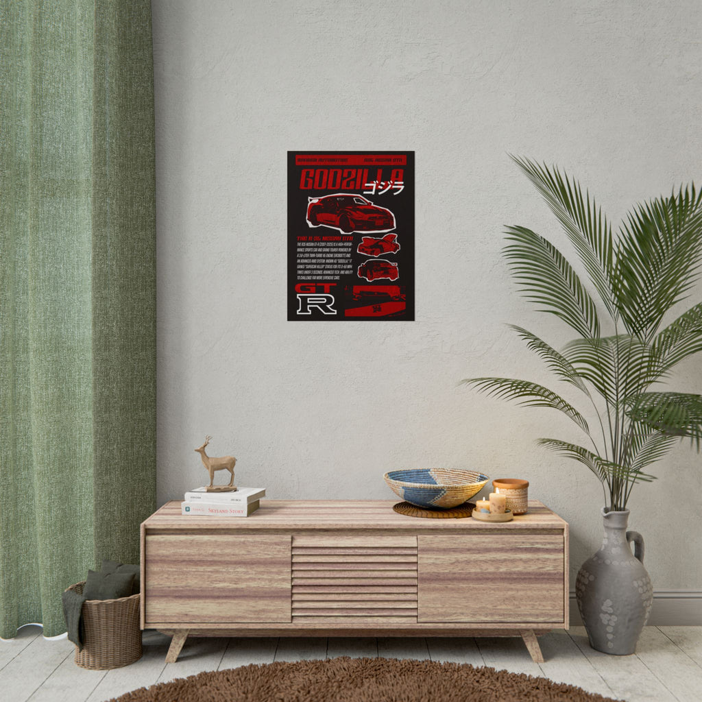 GODZILLA Nissan R35 GTR Poster