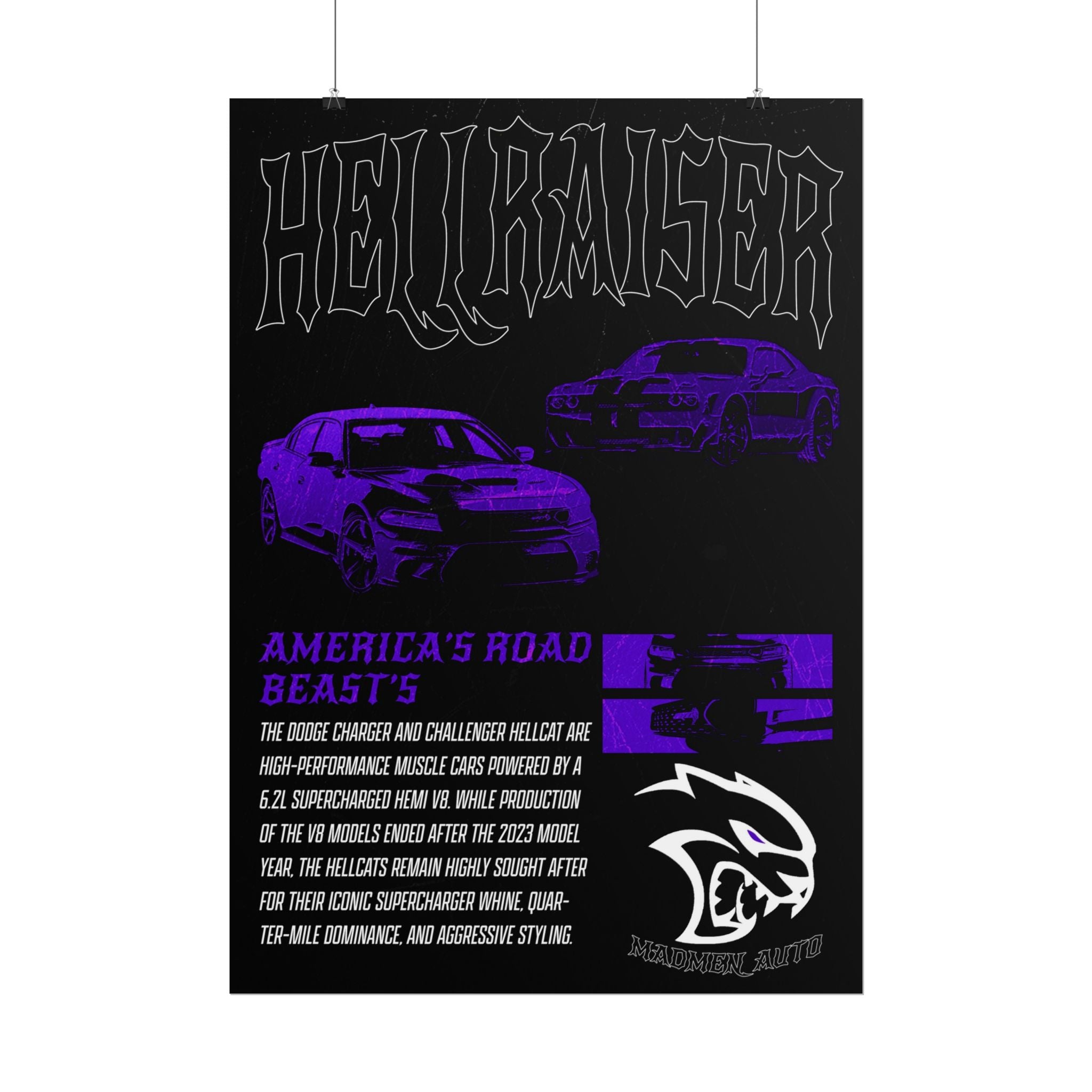 Dodge Hellcat Charger and Challenger Poster